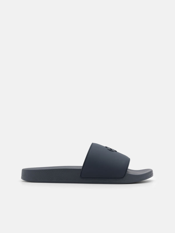Rubber Slide Sandals - Navy