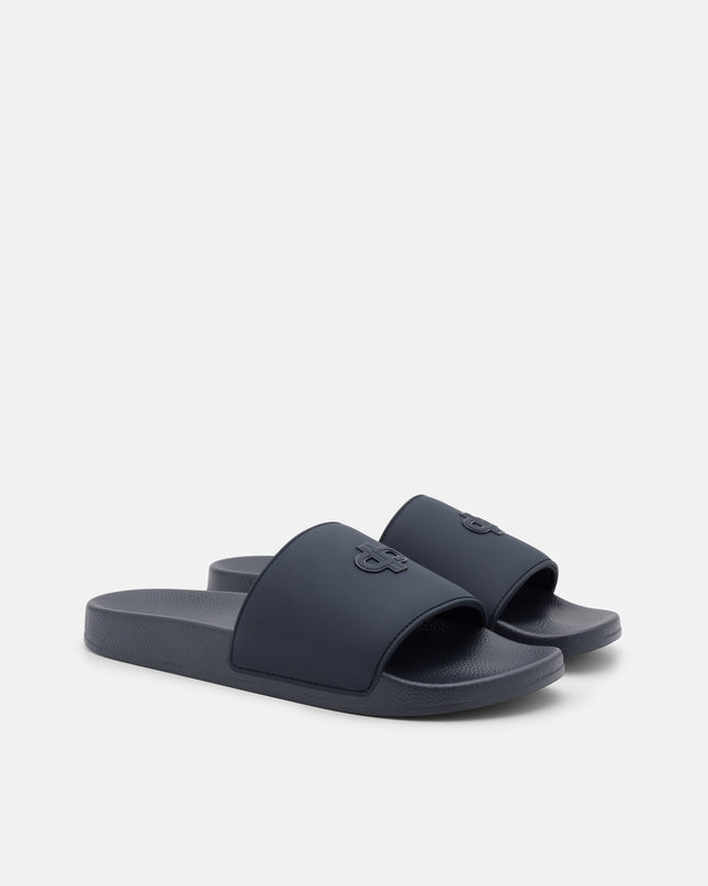 Rubber Slide Sandals - Navy