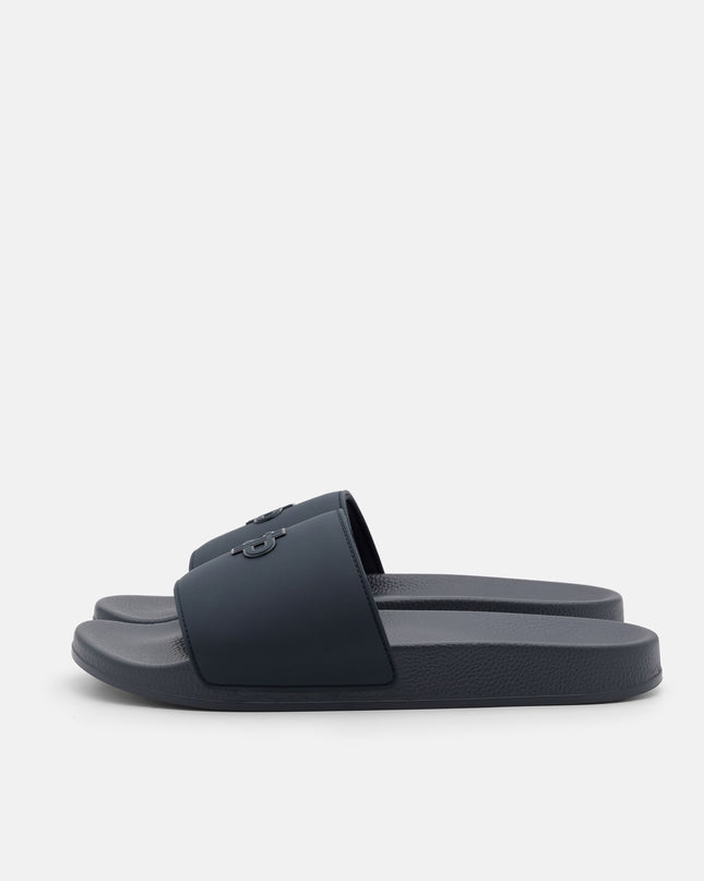 Rubber Slide Sandals - Navy