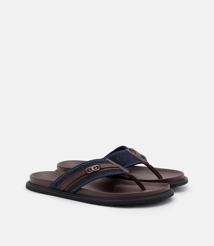 Renly Thong Sandals - Black Fabric