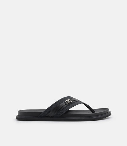Renly Thong Sandals - Black Fabric