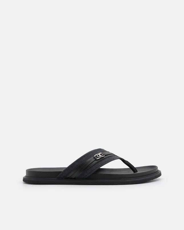 Renly Thong Sandals - Black Fabric