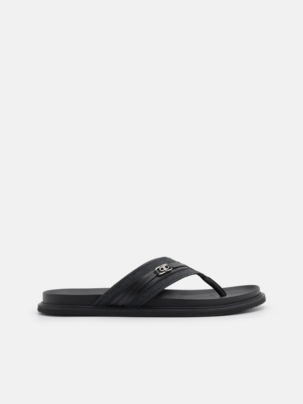 Renly Thong Sandals - Black Fabric