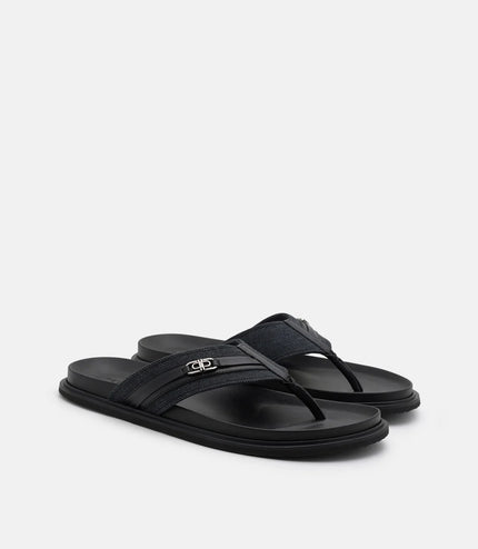Renly Thong Sandals - Black Fabric