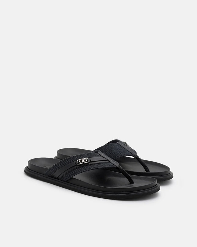 Renly Thong Sandals - Black Fabric