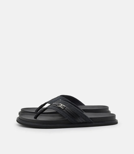 Renly Thong Sandals - Black Fabric
