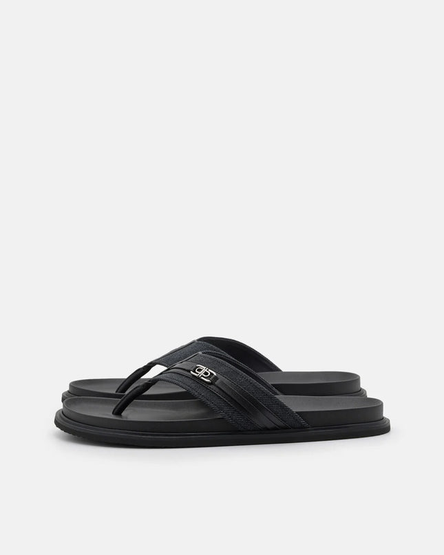 Renly Thong Sandals - Black Fabric