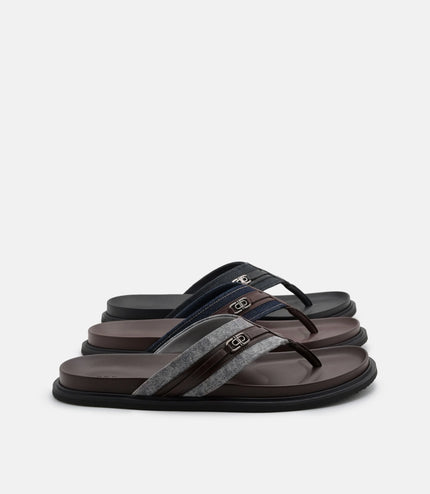 Renly Thong Sandals - Black Fabric