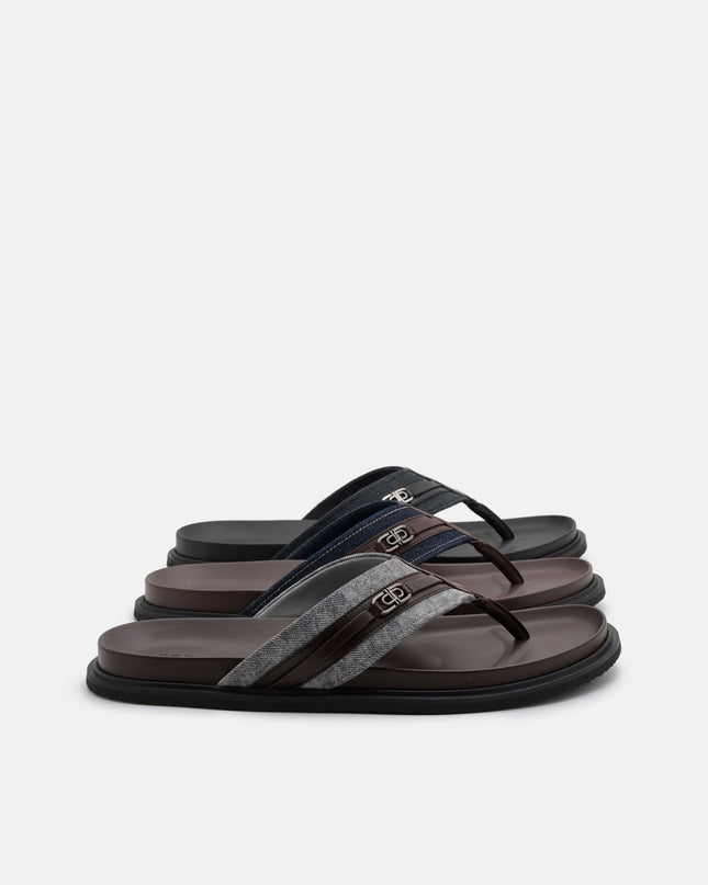 Renly Thong Sandals - Black Fabric