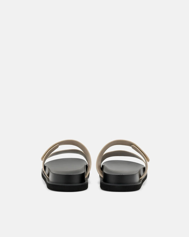 Embossed Slide Sandals - Light Taupe Embossed