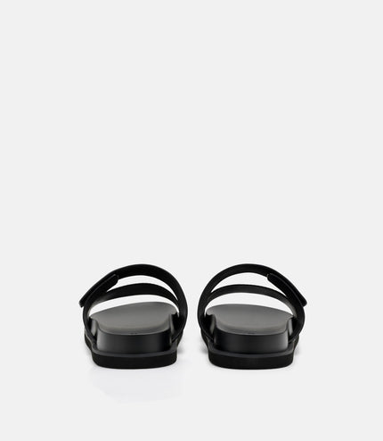 Embossed Slide Sandals - Black Embossed