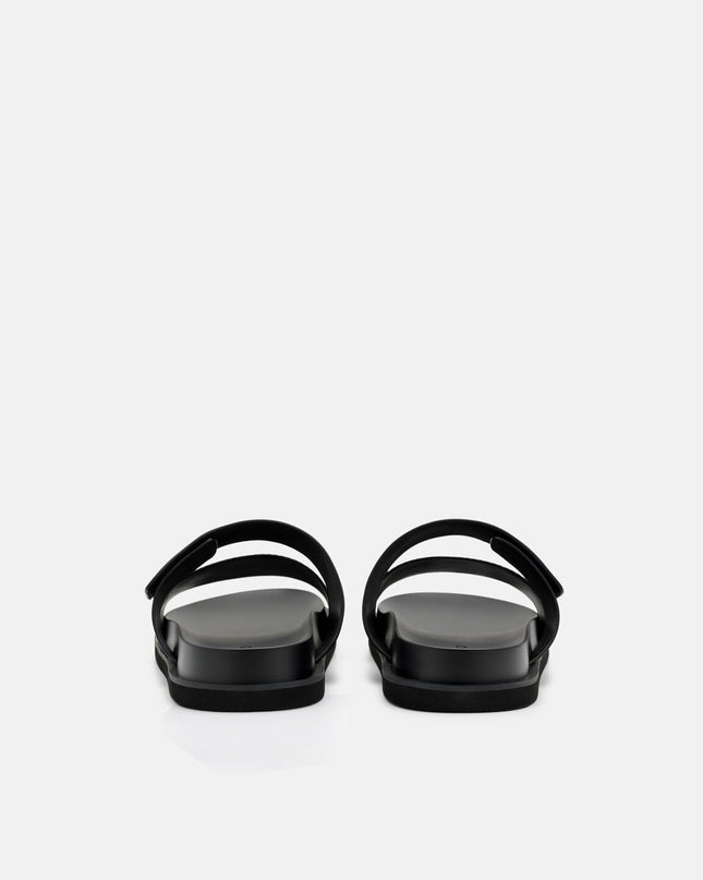 Embossed Slide Sandals - Black Embossed