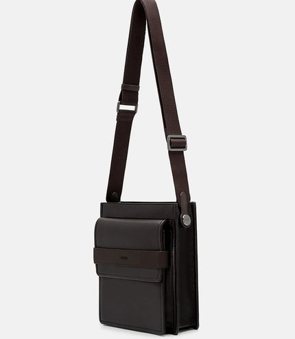 Boxy Crossbody Bag - Dark Brown