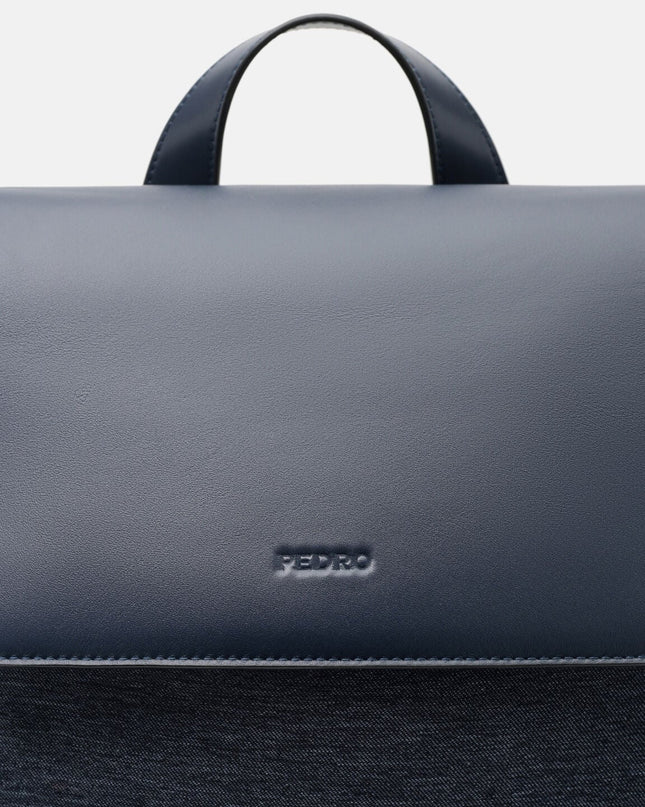 Tex Leather Backpack - Navy Fabric
