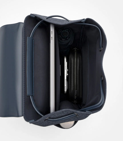 Tex Leather Backpack - Navy Fabric