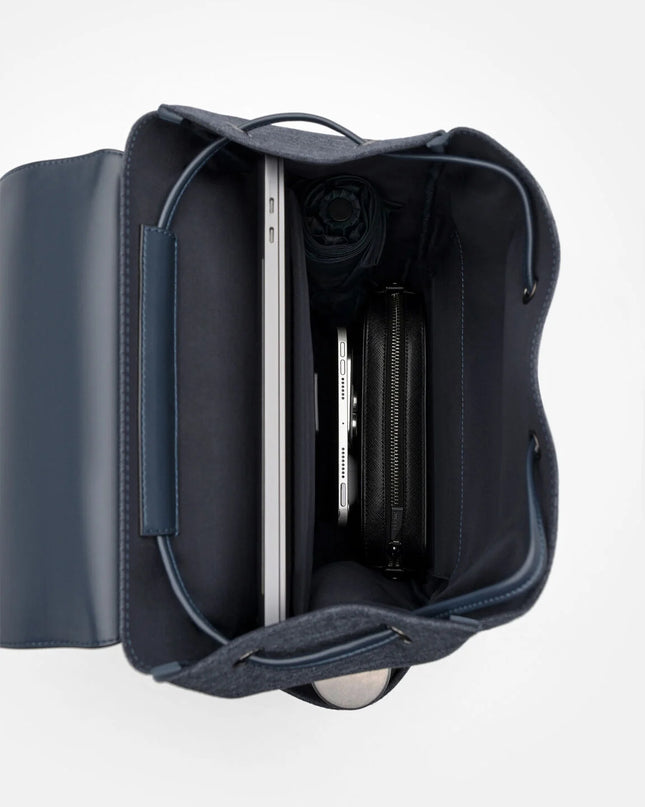 Tex Leather Backpack - Navy Fabric