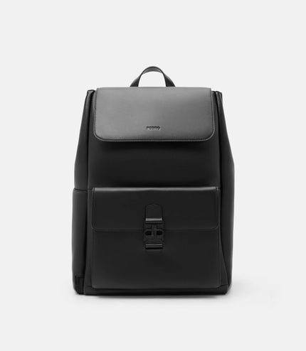 Tex Leather Backpack - Black Tumble