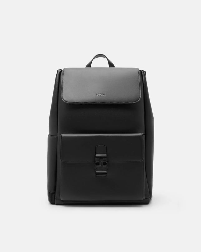 Tex Leather Backpack - Black Tumble