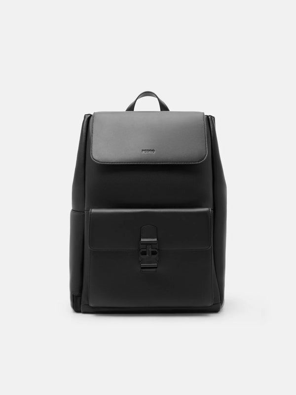 Tex Leather Backpack - Black Tumble