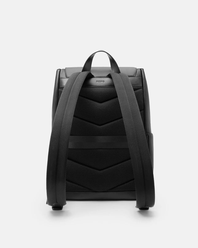 Tex Leather Backpack - Black Tumble