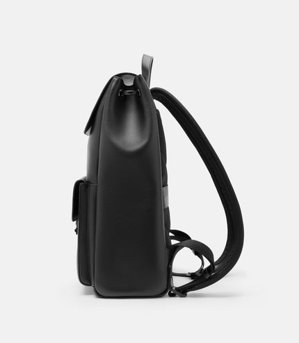Tex Leather Backpack - Black Tumble