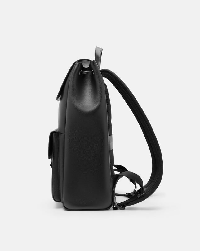 Tex Leather Backpack - Black Tumble