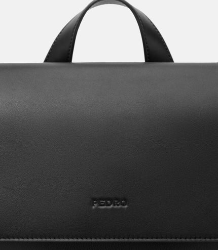 Tex Leather Backpack - Black Tumble