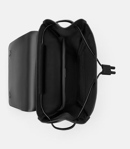 Tex Leather Backpack - Black Tumble