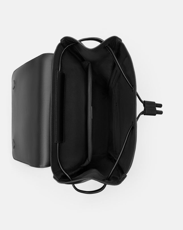 Tex Leather Backpack - Black Tumble