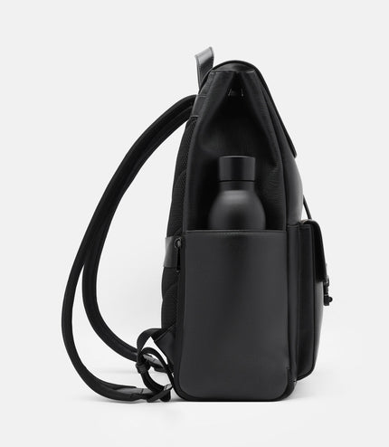 Tex Leather Backpack - Black Tumble