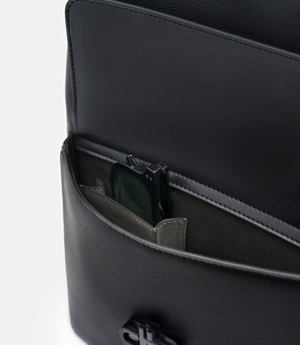 Tex Leather Backpack - Black Tumble