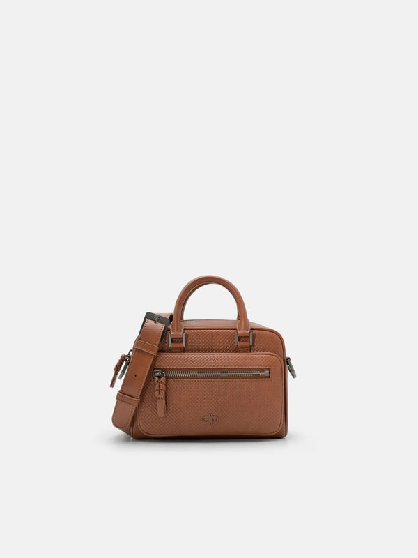 Crosby Crossbody Bag - Cognac Embossed