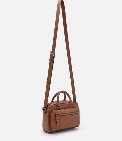 Crosby Crossbody Bag - Cognac Embossed