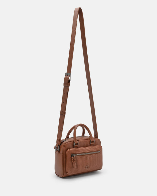 Crosby Crossbody Bag - Cognac Embossed