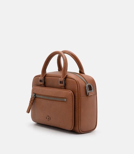 Crosby Crossbody Bag - Cognac Embossed