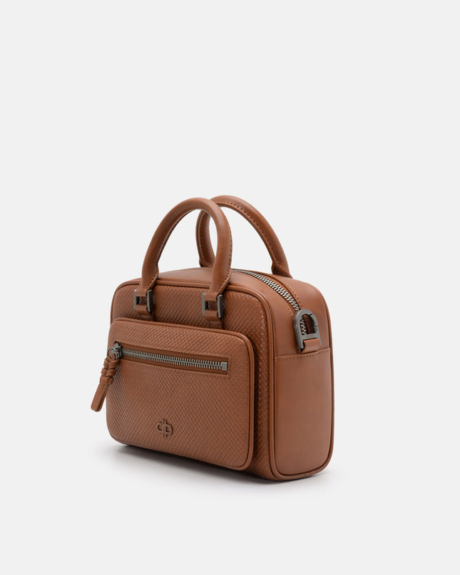 Crosby Crossbody Bag - Cognac Embossed