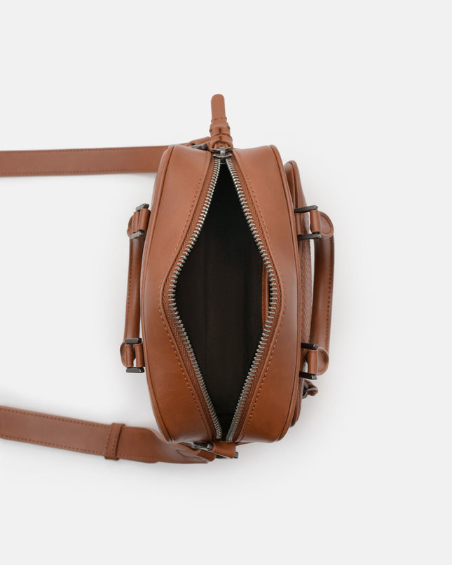 Crosby Crossbody Bag - Cognac Embossed