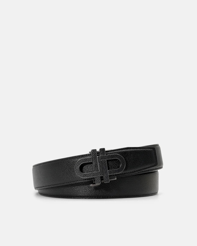 Leather Automatic Belt - Black Embossed