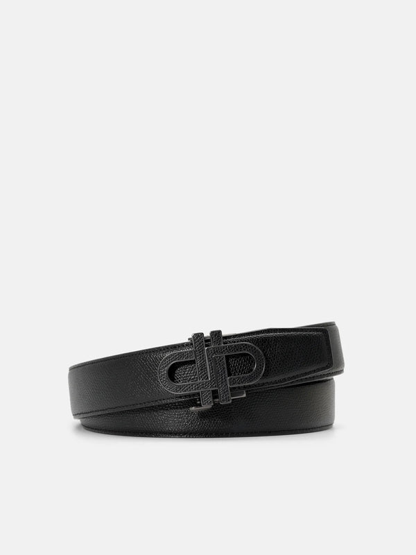 Leather Automatic Belt - Black Embossed
