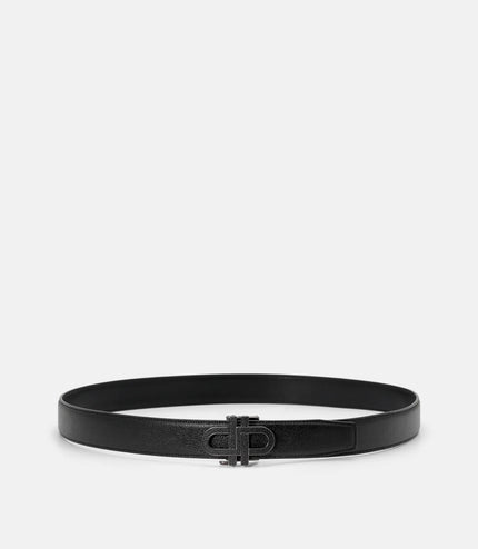 Leather Automatic Belt - Black Embossed