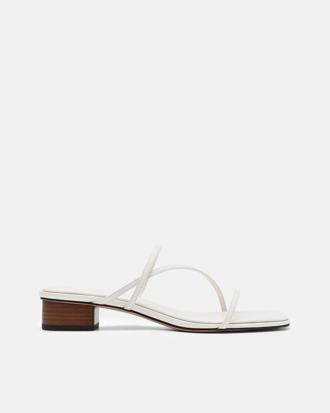 Erna Leather Heel Sandals - Chalk