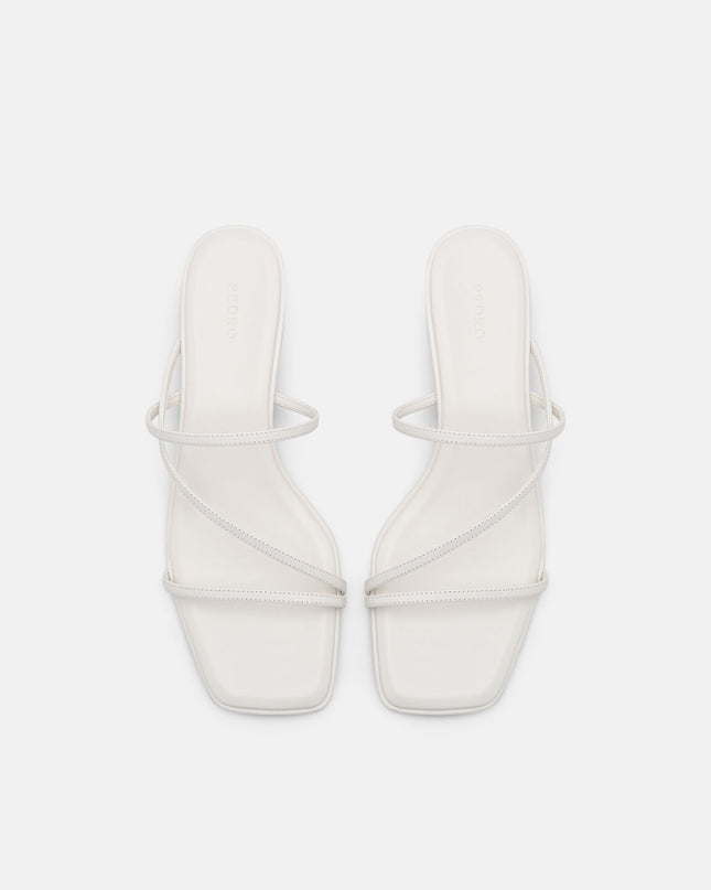 Erna Leather Heel Sandals - Chalk