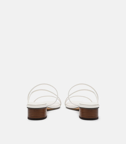 Erna Leather Heel Sandals - Chalk