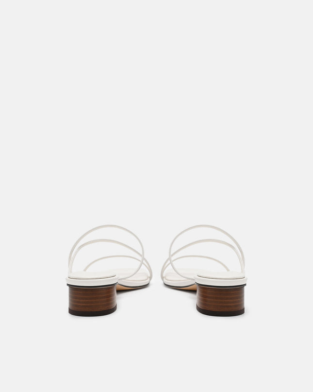 Erna Leather Heel Sandals - Chalk