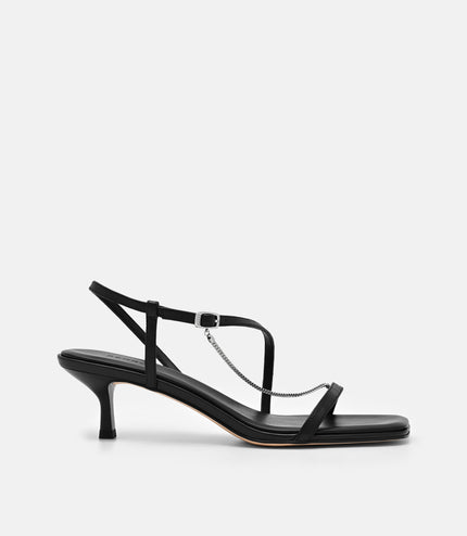 Marland Leather Heel Sandals - Black