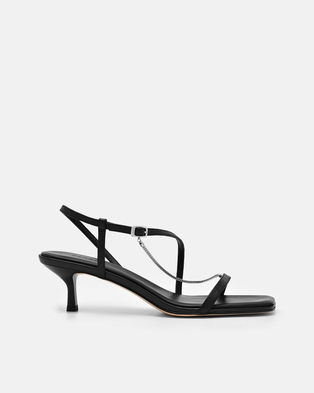 Marland Leather Heel Sandals - Black
