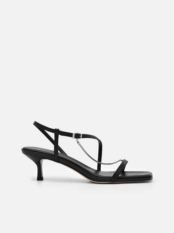 Marland Leather Heel Sandals - Black