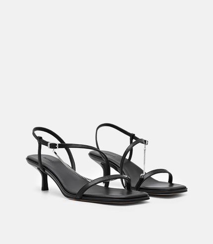 Marland Leather Heel Sandals - Black