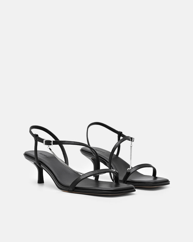 Marland Leather Heel Sandals - Black