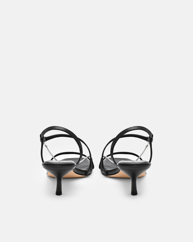 Marland Leather Heel Sandals - Black